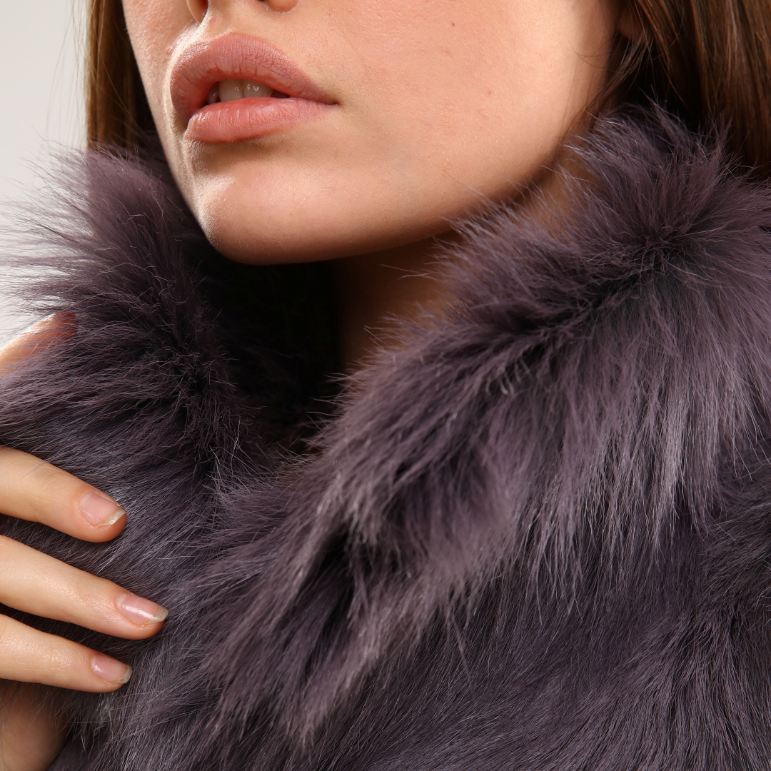 Hakiki Deri Açık Mor Kadın Deri Yelek