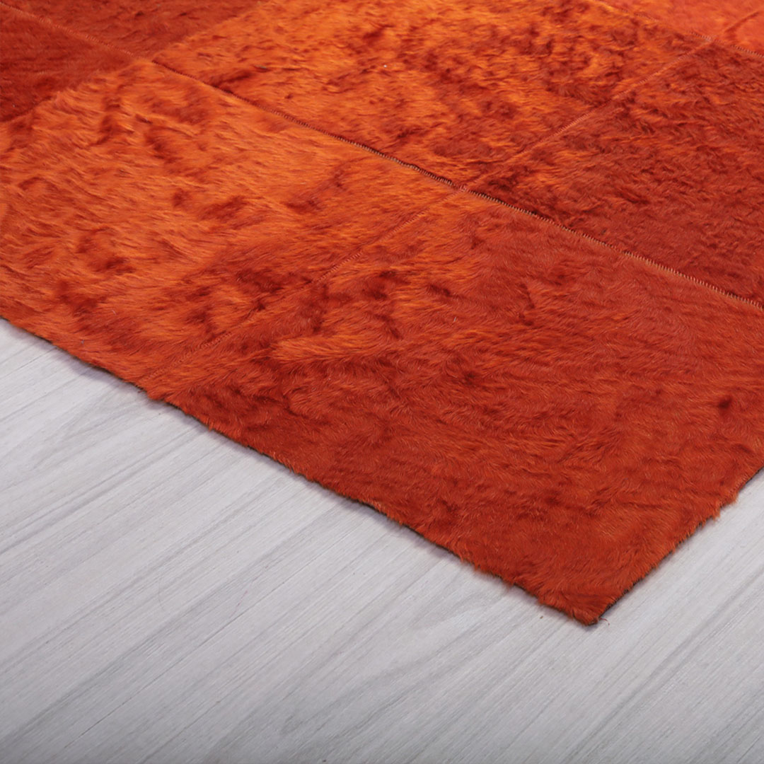 Hakiki Deri Altın Varaklı Renkli Deri Halı