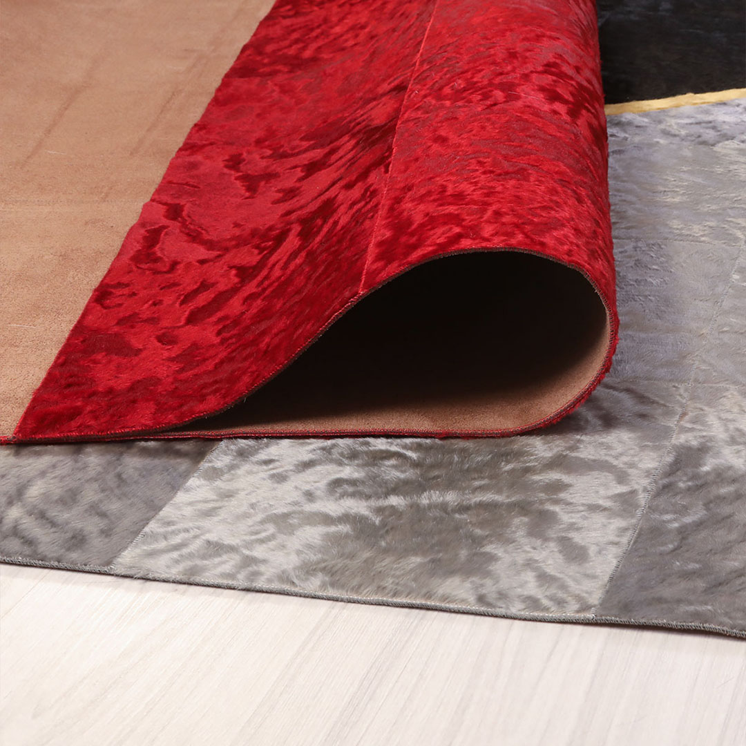 Hakiki Deri Altın Varaklı Renkli Deri Halı