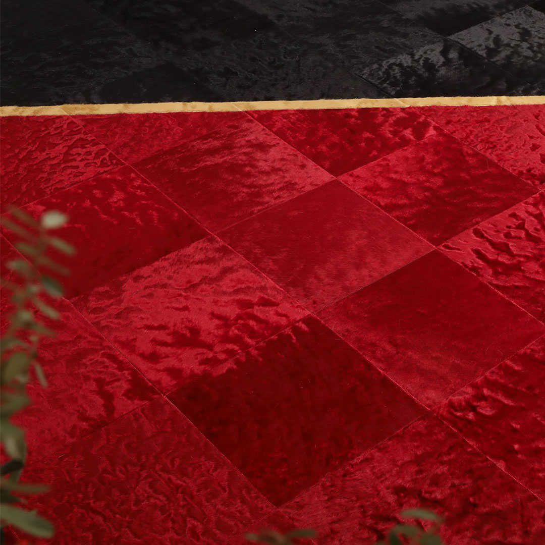 Hakiki Deri Altın Varaklı Renkli Deri Halı