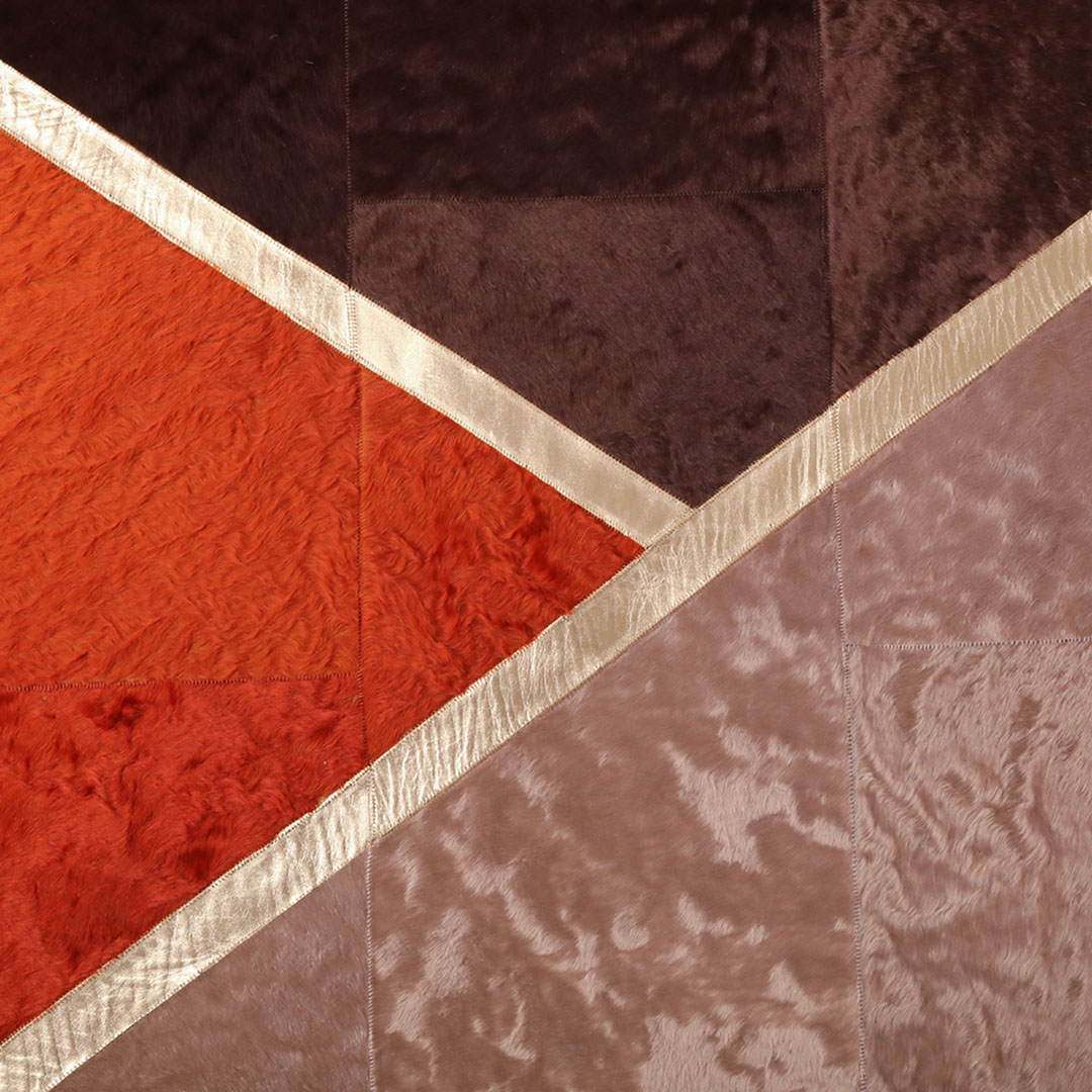 Hakiki Deri Altın Varaklı Renkli Deri Halı