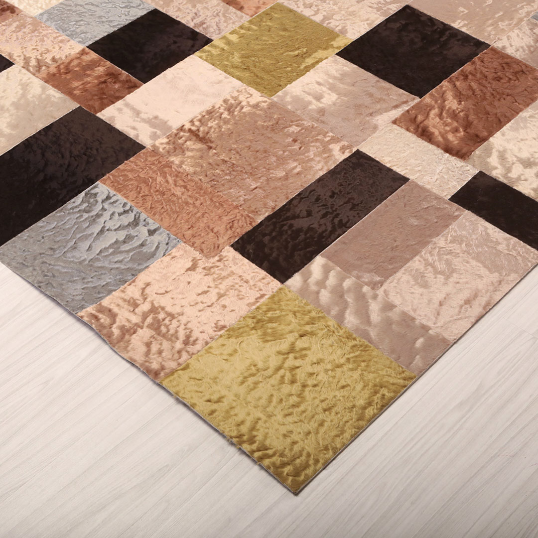Hakiki Deri Çok Renkli Patchwork Deri Halı