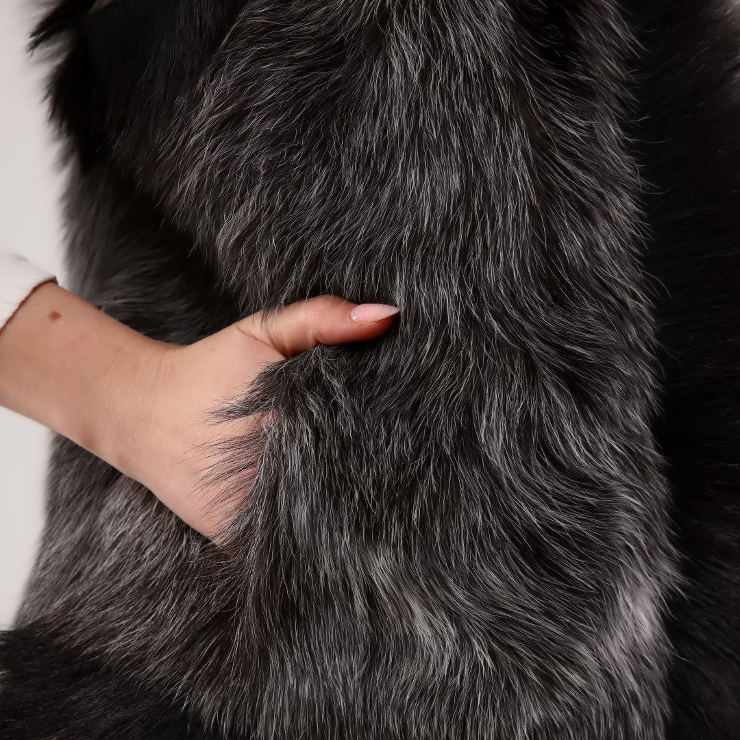 Hakiki Deri Koyu Gri Kadın Deri Yelek