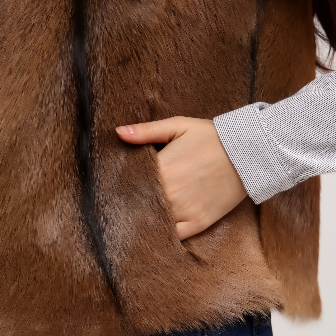 Hakiki Deri Natürel Kadın Deri Yelek