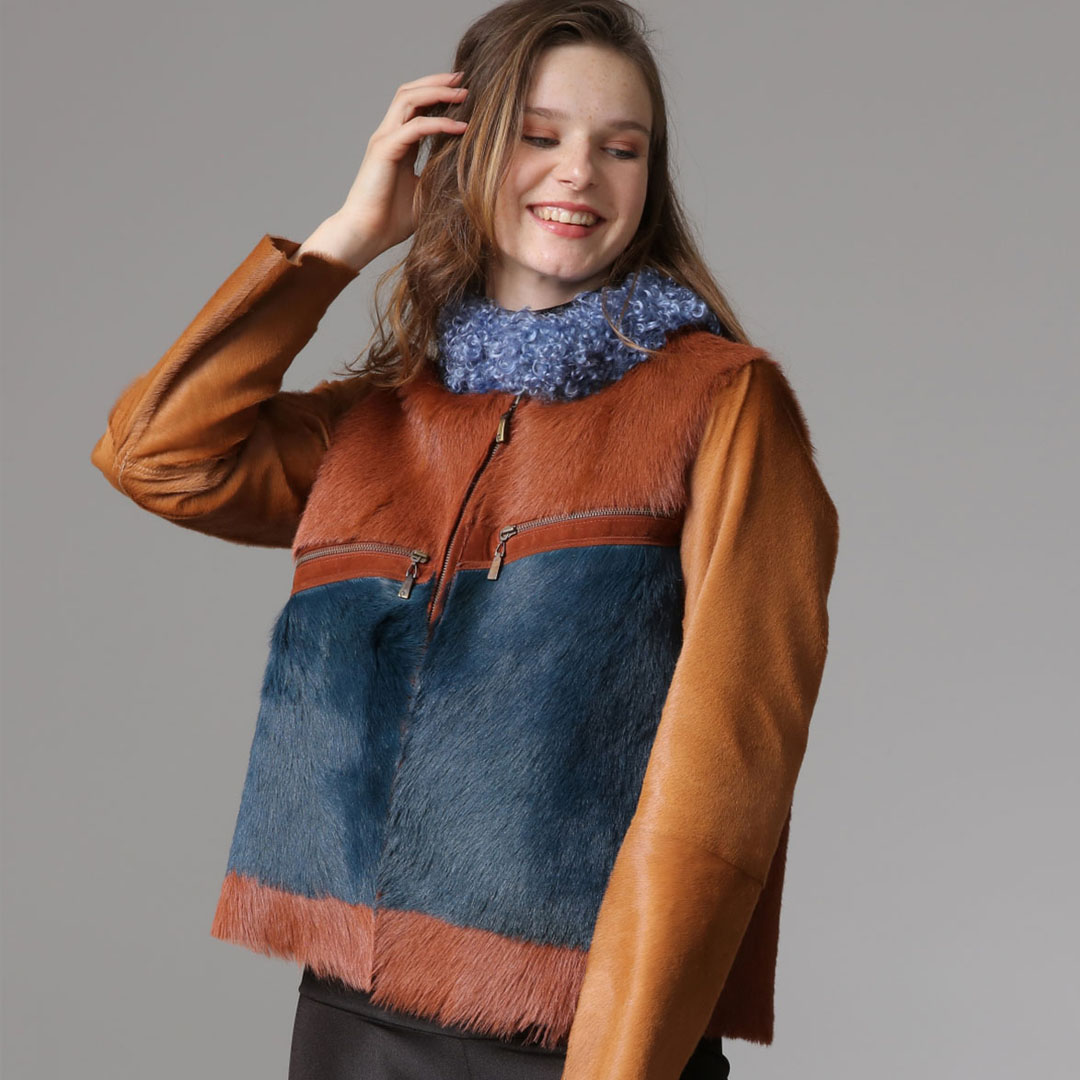 Hakiki Deri Renkli Kadın Ceket