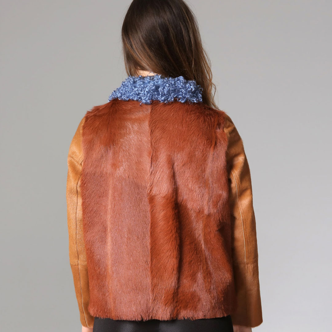 Hakiki Deri Renkli Kadın Ceket