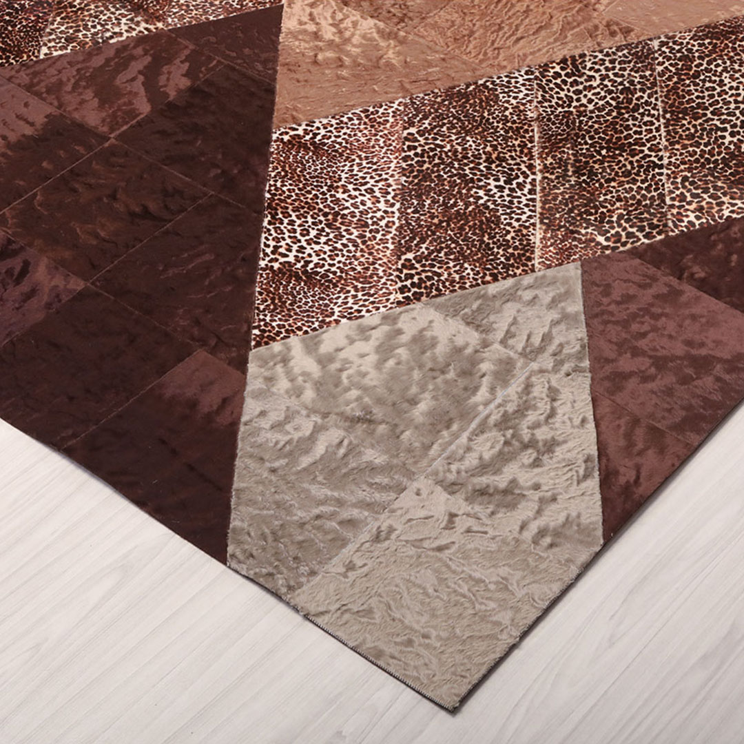 Genuine Leather Colored Leopard Printed Leather Carpet