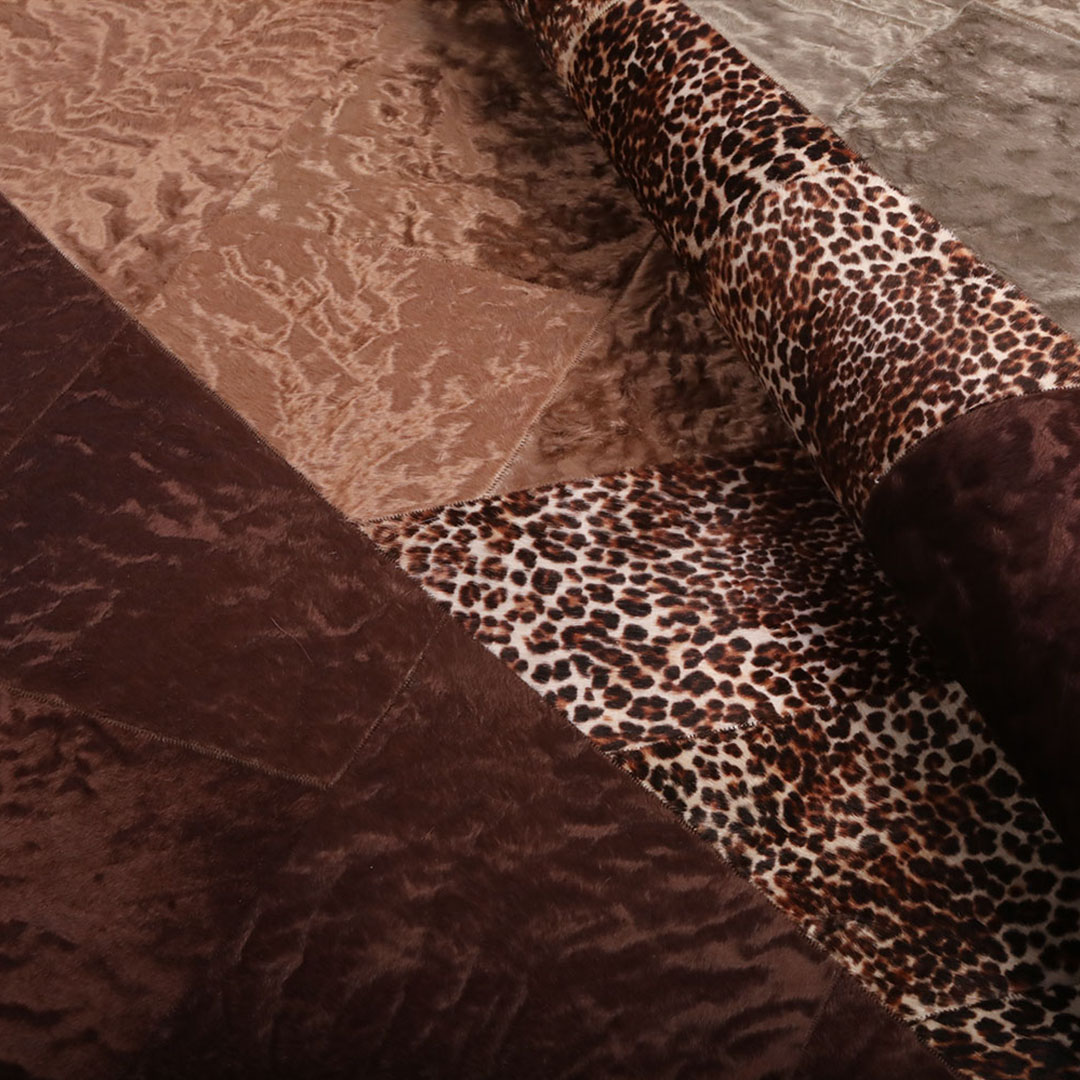 Genuine Leather Colored Leopard Printed Leather Carpet