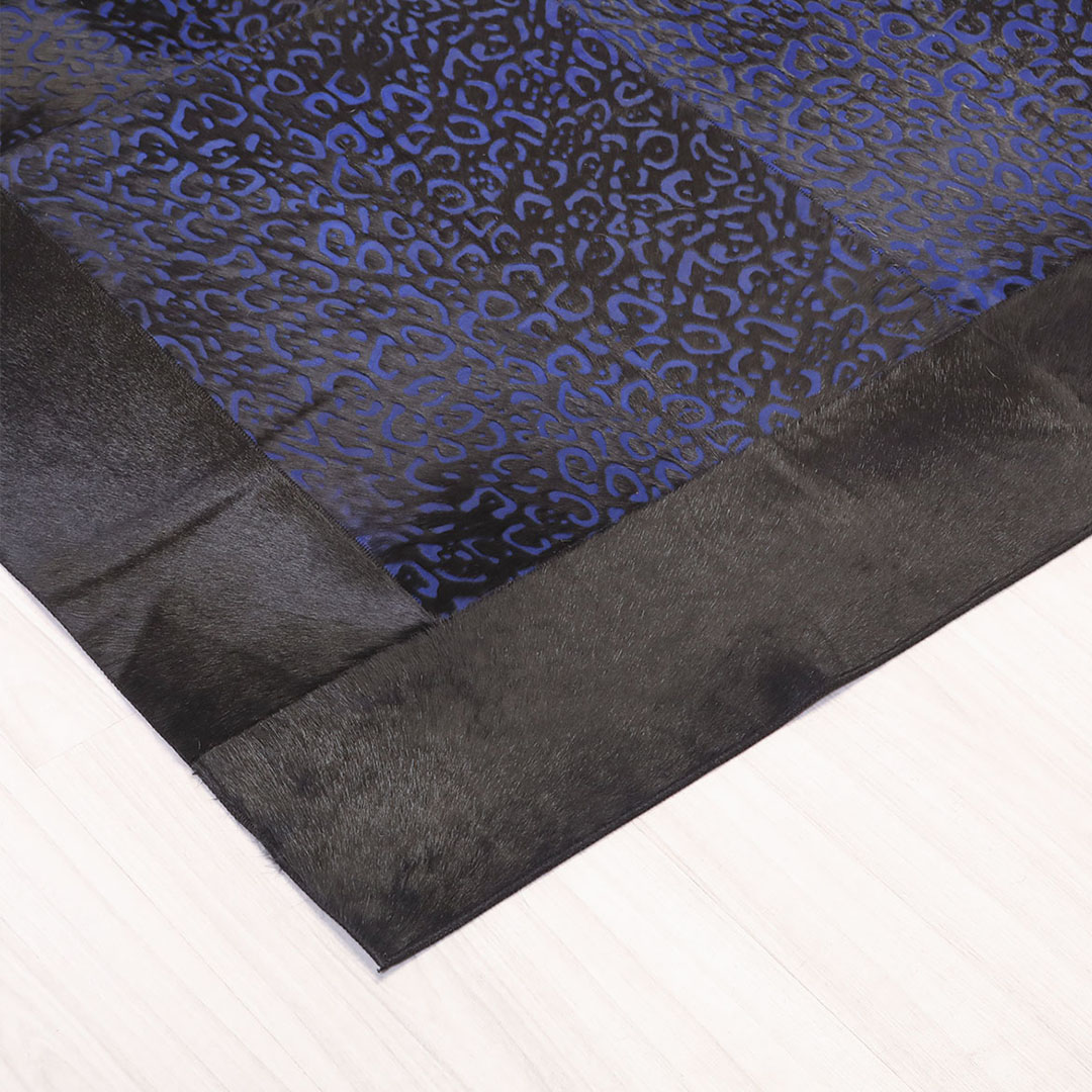 Genuine Leather Sax Leopard Patterned Leather Carpet