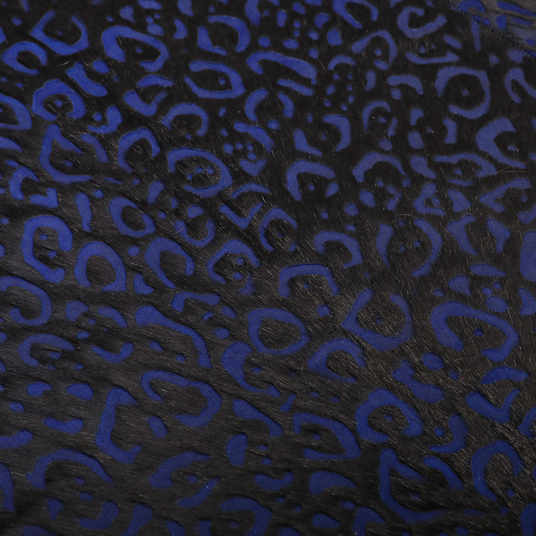 Genuine Leather Sax Leopard Patterned Leather Carpet