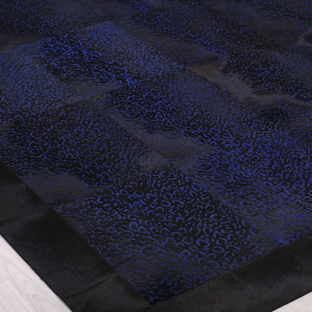 Genuine Leather Sax Leopard Patterned Leather Carpet