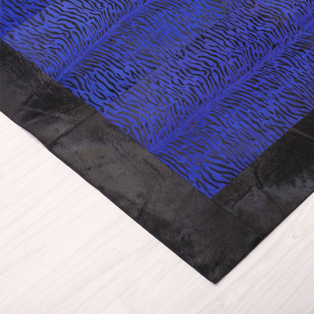 Genuine Leather Sax Zebra Patterned Leather Carpet