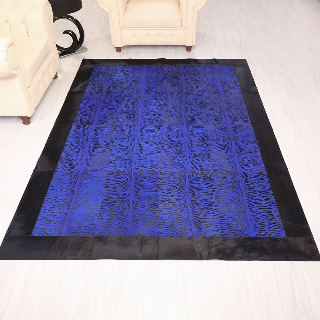 Genuine Leather Sax Zebra Patterned Leather Carpet