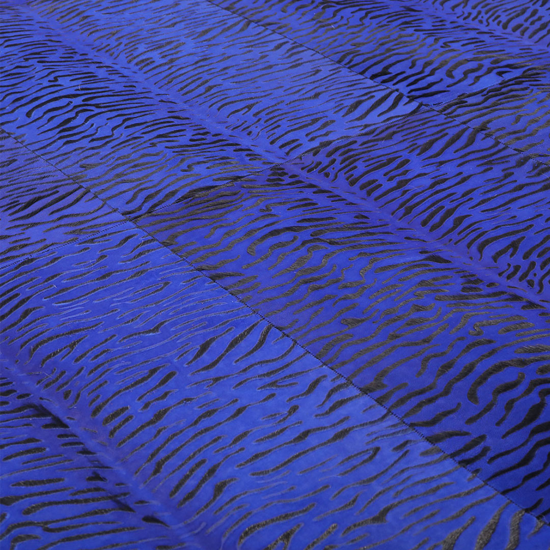 Genuine Leather Sax Zebra Patterned Leather Carpet