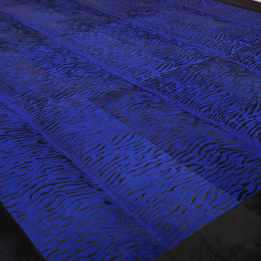 Genuine Leather Sax Zebra Patterned Leather Carpet
