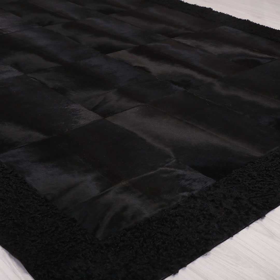 Genuine Leather Black Cavallino Leather Carpet