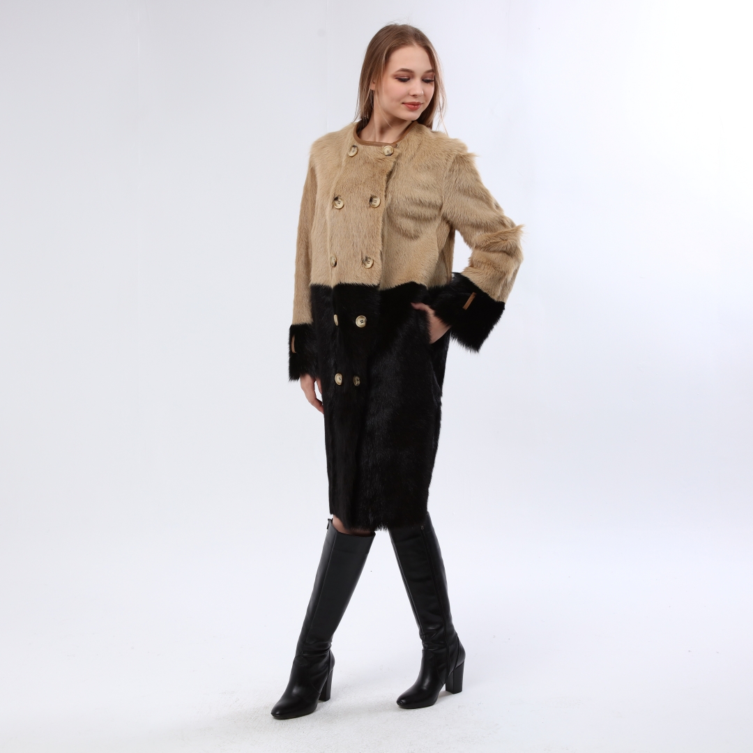 Hakiki Deri Siyah Kadın Deri Kaban