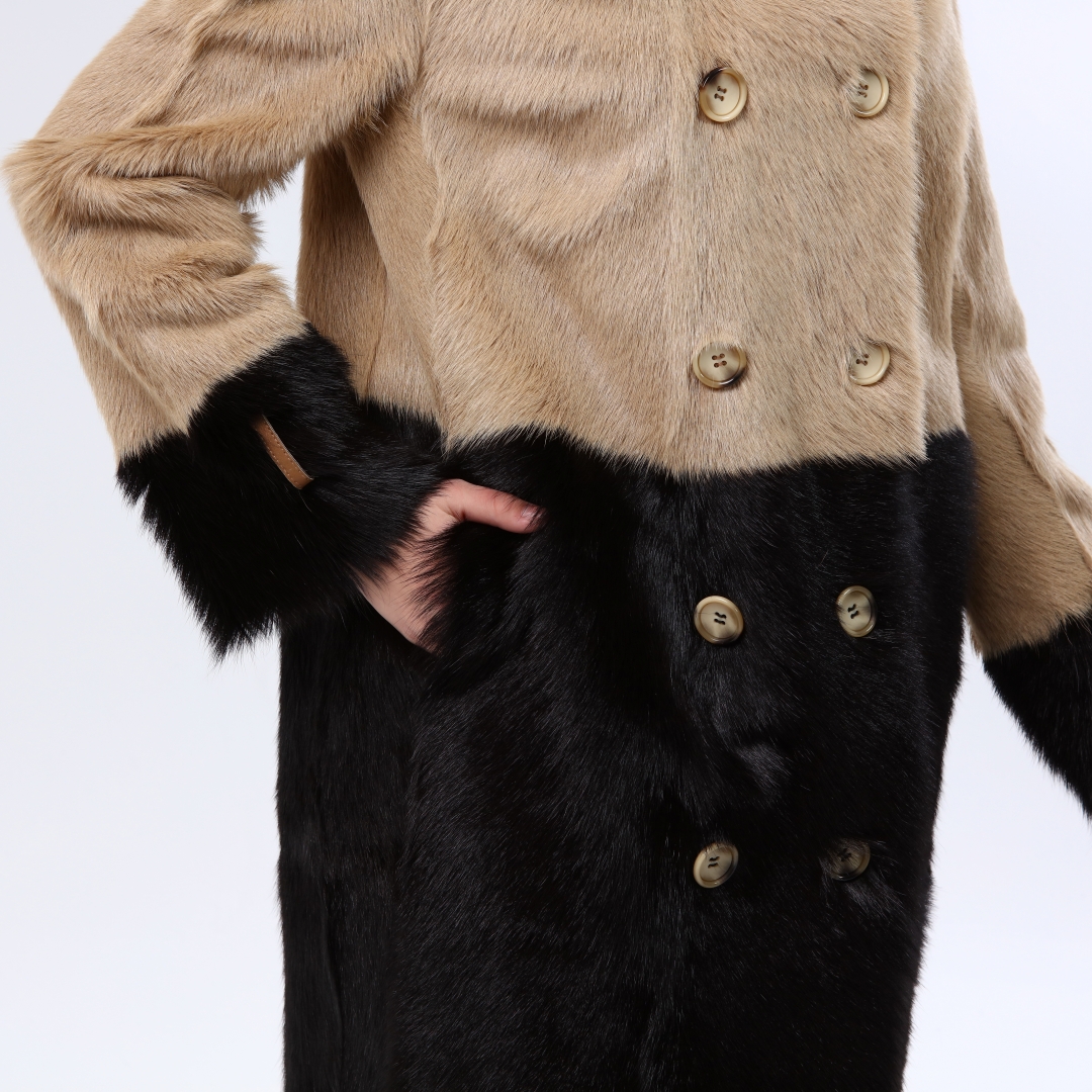 Hakiki Deri Siyah Kadın Deri Kaban