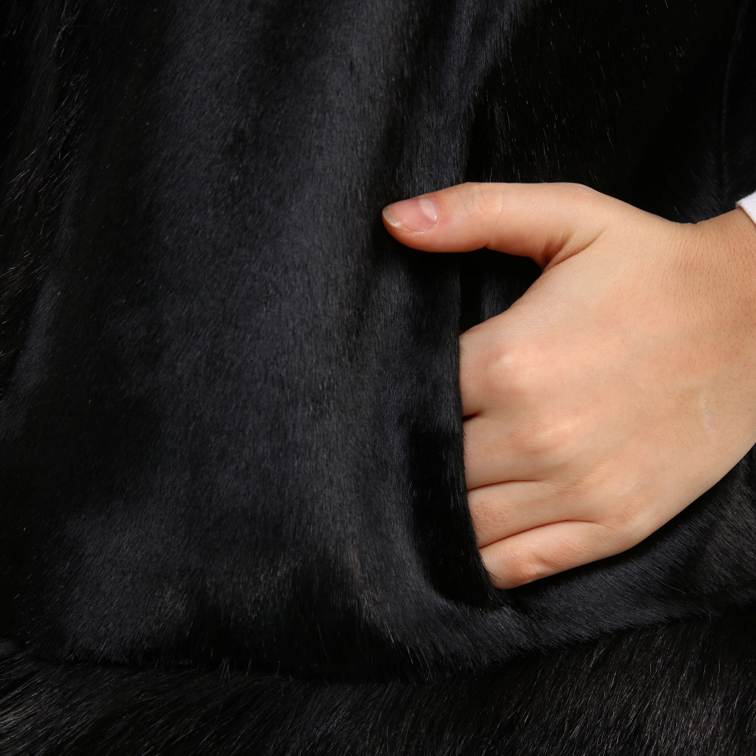 Hakiki Deri Siyah Kadın Deri Yelek